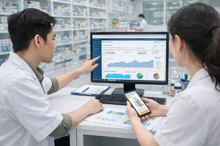 Dùng phần mềm quản lý nhà thuốc để vận hành hiệu quả, không còn “tính vo” kết quả kinh doanh