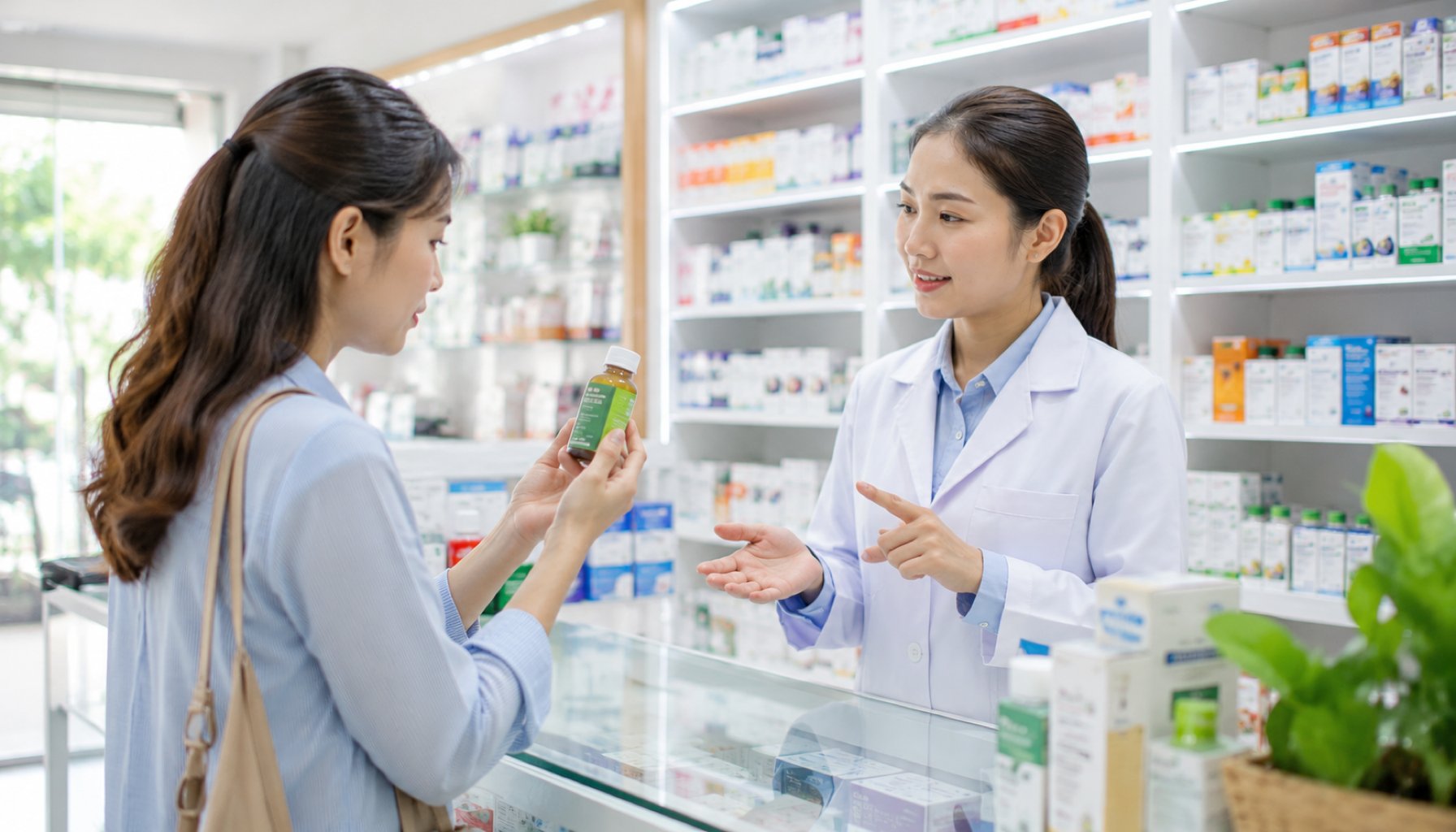 Khách hàng hỏi dược sĩ về sự khác nhau giữa thuốc và thực phẩm chức năng