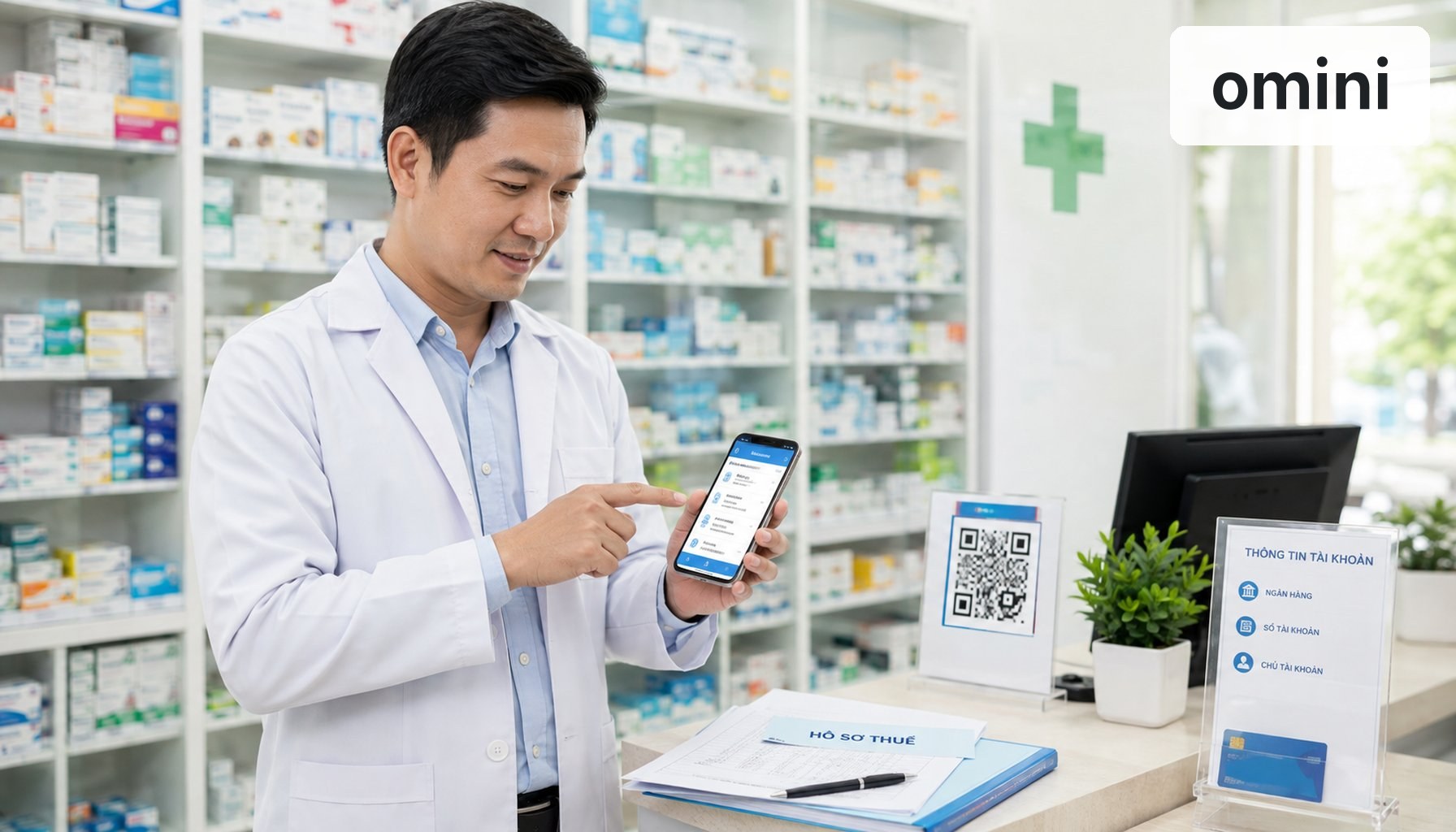 Hướng dẫn hộ kinh doanh nhà thuốc thông báo số tài khoản ngân hàng, số hiệu ví điện tử trên eTax Mobile